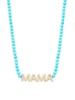 14K Yellow Gold, Turquoise & 0.2 TCW Diamond Mama Necklace