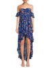 Xirena Floral Ruffle High Low Maxi Dress