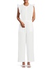 Band Collar Flutter Sleeve Jumpsuit