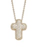 18K Goldplated & Cubic Zirconia Puffy Cross Pendant Necklace