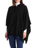 Quarter-Zip Wool Blend Knit Poncho