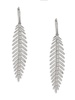 Vanessa Rhodium Plated & Cubic Zirconia Feather Dangle Earrings