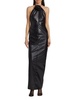 Danz Faux Leather Appliqué Column Gown