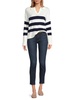 100% Cashmere Striped Johnny Collar Sweater