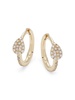 14K Yellow Gold & 0.11 TCW Diamond Hoop Earrings