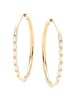 18K Goldplated & Cubic Zirconia Stacked Large Taper Hoop Earrings