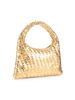 Mini Haven Metallic Woven Leather Top Handle Bag