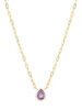 14K Yellow Gold & Amethyst Paperclip Necklace