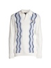 Swirl Stripe Gauzy Knit Polo