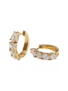 18K Goldplated & Cubic Zirconia Huggie Earrings