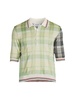 Plaid Silk Blend Polo