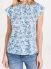 button up wren top in light sky pressed floral print