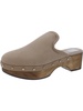 womens suede studded clogs