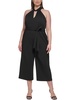 plus womens halter cropped jumpsuit