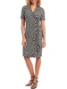 womens printed knee-length wrap dress