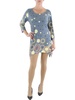 womens printed mini shirtdress