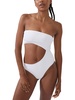 womens ribbed removable straps one-piece swimsuit