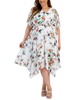 plus womens daytime midi fit & flare dress