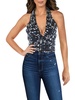 womens cropped smocked halter top