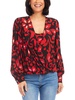 womens printed surplice blouse