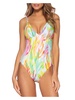 womens tie back printed one-piece swimsuit