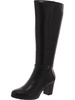 reachup womens man made block heel knee-high boots