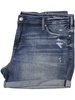 plus womens mid-rise distressed denim shorts