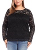 plus womens lace scalloped blouse