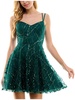 juniors womens sequined mini fit & flare dress