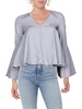 womens striped v-neck blouse