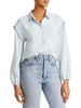 sylvie womens ruffled trim button down blouse