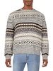 mens cotton fair isle crewneck sweater