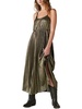 womens metallic shutterpleat cocktail and party dress