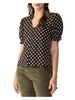 fall into you womens ruffled v neck button-down top