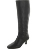 womens faux leather square toe knee-high boots