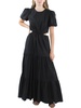 womens puff sleeve long maxi dress