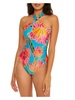 reversible halterneck womens reversible nylon one-piece swimsuit