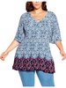 womens crinkled printed tunic top