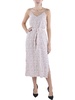 womens printed smocked midi dress