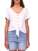 womens side tie cotton blouse