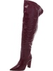 minnada4 womens leather pointed toe knee-high boots