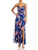 womens floral print ruched maxi dress