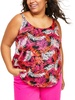 plus   womens floral print polyester halter top