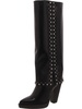 neltenni2 womens leather pointed toe knee-high boots