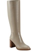 gabey womens leather pointed toe knee-high boots