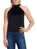 womens satin tie neck halter top