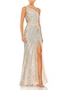 womens embellished one shoulder evening dress