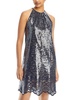 maya womens sequined lace overlay cocktail and party dress