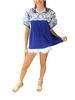 greek embroidered top in royal blue