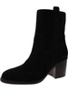 womens suede block heel ankle boots